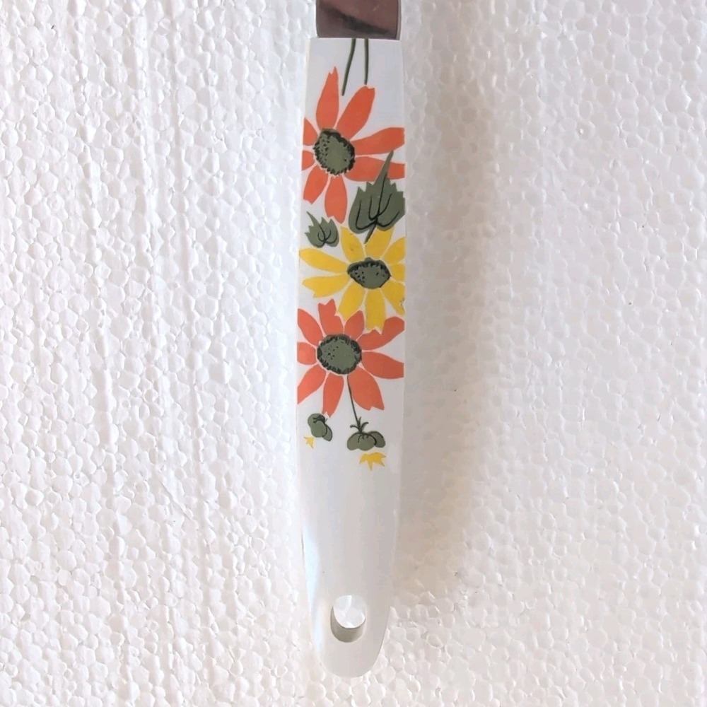 VTG EKCO Stainless Steel CARVING FORK Country Garden Daisy Flowers USA 1970s - Picture 2 of 5